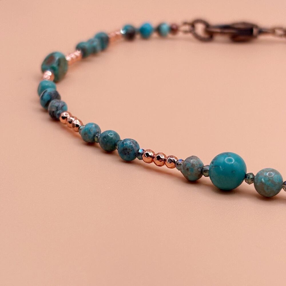 Turquoise Necklace In Copper - Picture 5 of 13